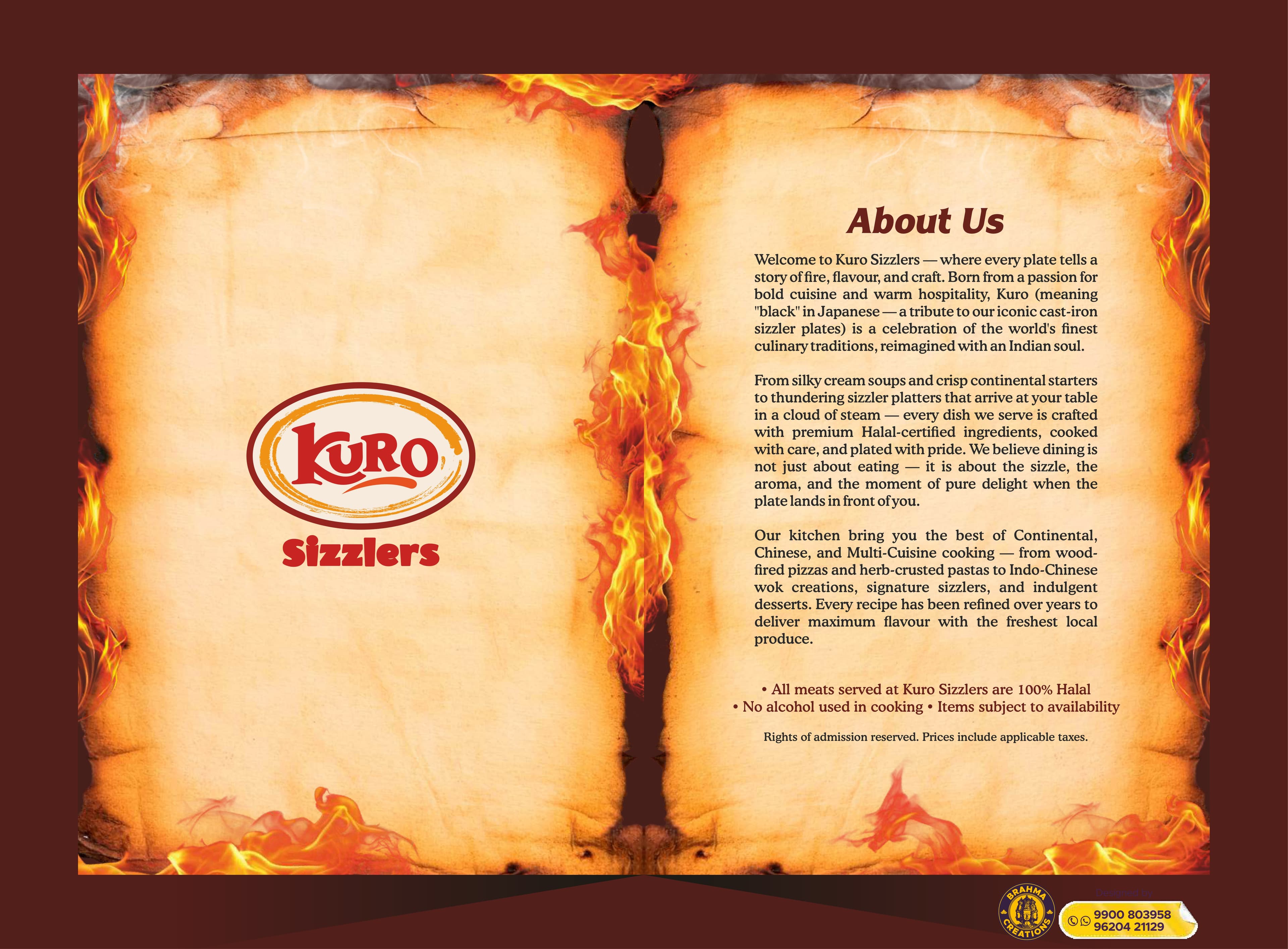 Kuro Sizzlers Menu - Page 2