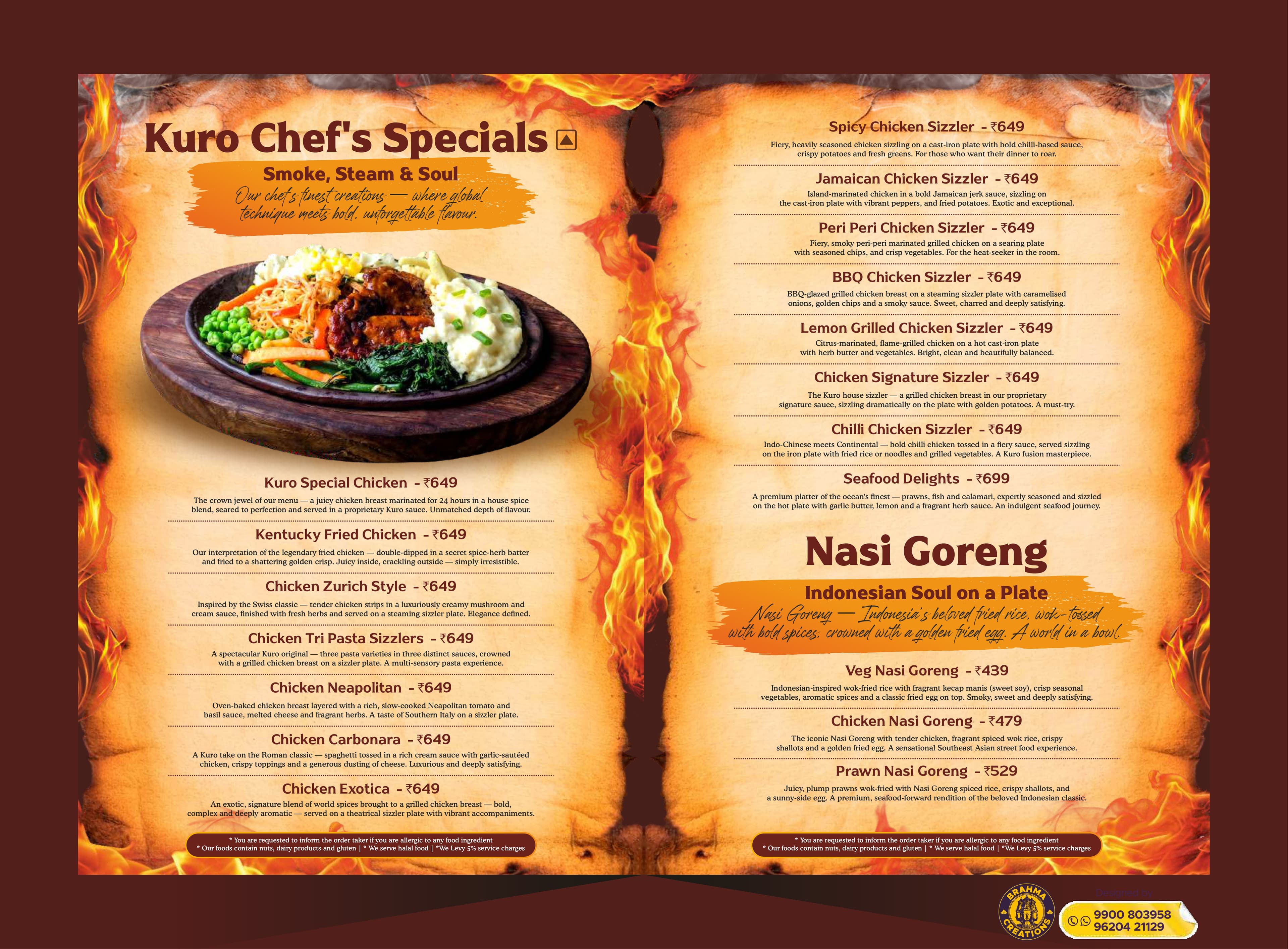 Kuro Sizzlers Menu - Page 14