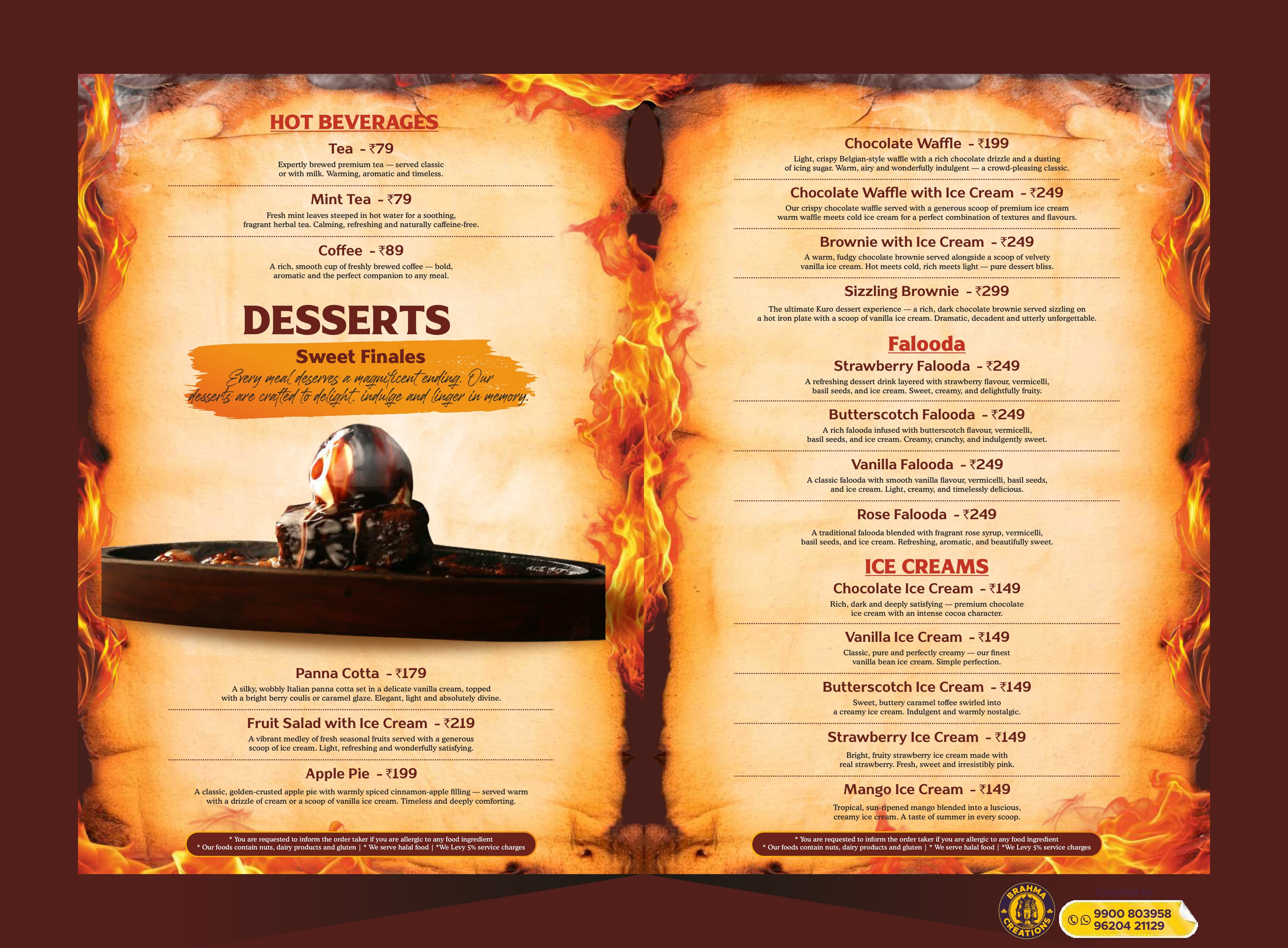 Kuro Sizzlers Menu - Page 17